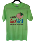 Light Green crew neck t-shirt with Georgia Peach World Branding logo