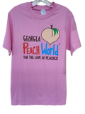 Light Pink crew neck t-shirt with Georgia Peach World Branding logo