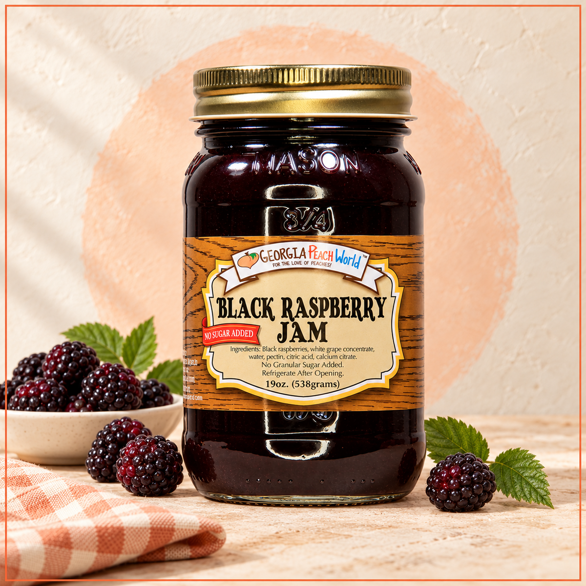 Black Raspberry Jam - No Sugar Added