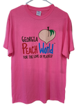 Dark Pink crew neck t-shirt with Georgia Peach World Branding logo